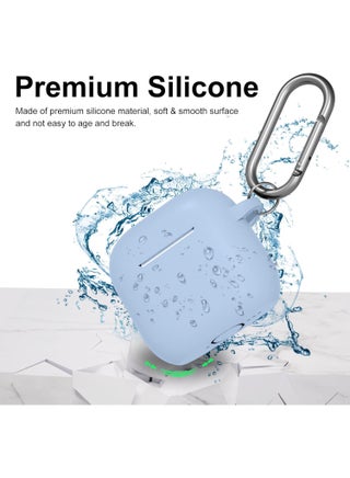 Silicone Protective Case Cover for AirPods 4/Airpods 4 ANC with Keychain (Sky blue)) - view 3